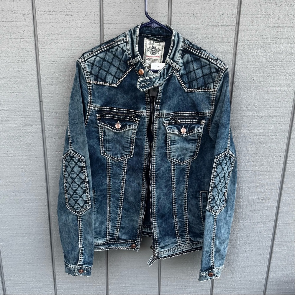 Cipo & Baxx Denim Moto Bomber Jacket - XL (Euro Size)